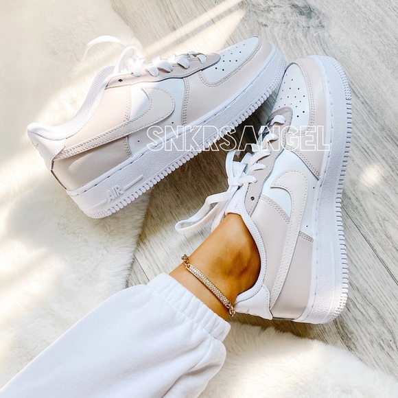 Nike custom air force 1 low sneakers tan beige - Picture 3 of 3